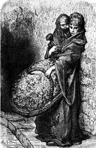 Flower Seller Girl with Baby